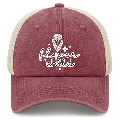 Wildflower Quote Flower Child Trucker Hats Cycling caps for Grandpa