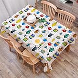 DALEXHM Tablecloth,Washable,Rectangle,137x183 cm,Un motivo per gli amanti degli insetti. I coleotteri dai colori vivaci sono bell,Water-Repellent,Stain Protection,Festival,Restaurant,Party and Garden