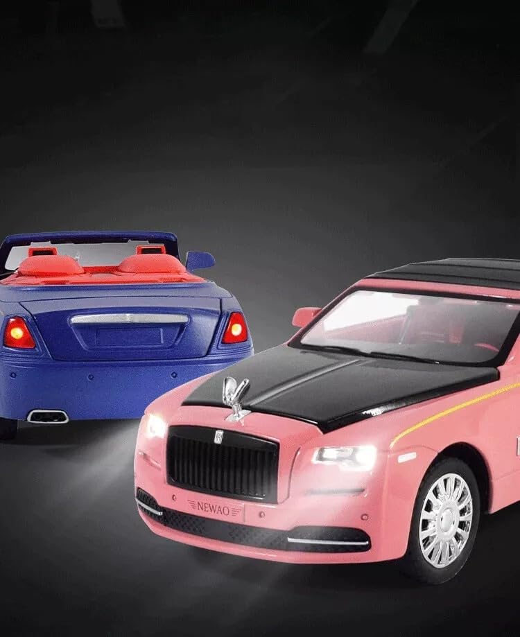 Image of 1:24 Rolls-Royce Spectre Diecast Metal Pull Back Car with 6 Openable Doors with Sound and Light Toy Decoration car Best Gift Toys for Kids (1:32 Rolls Royce Dawn- Multicolor)