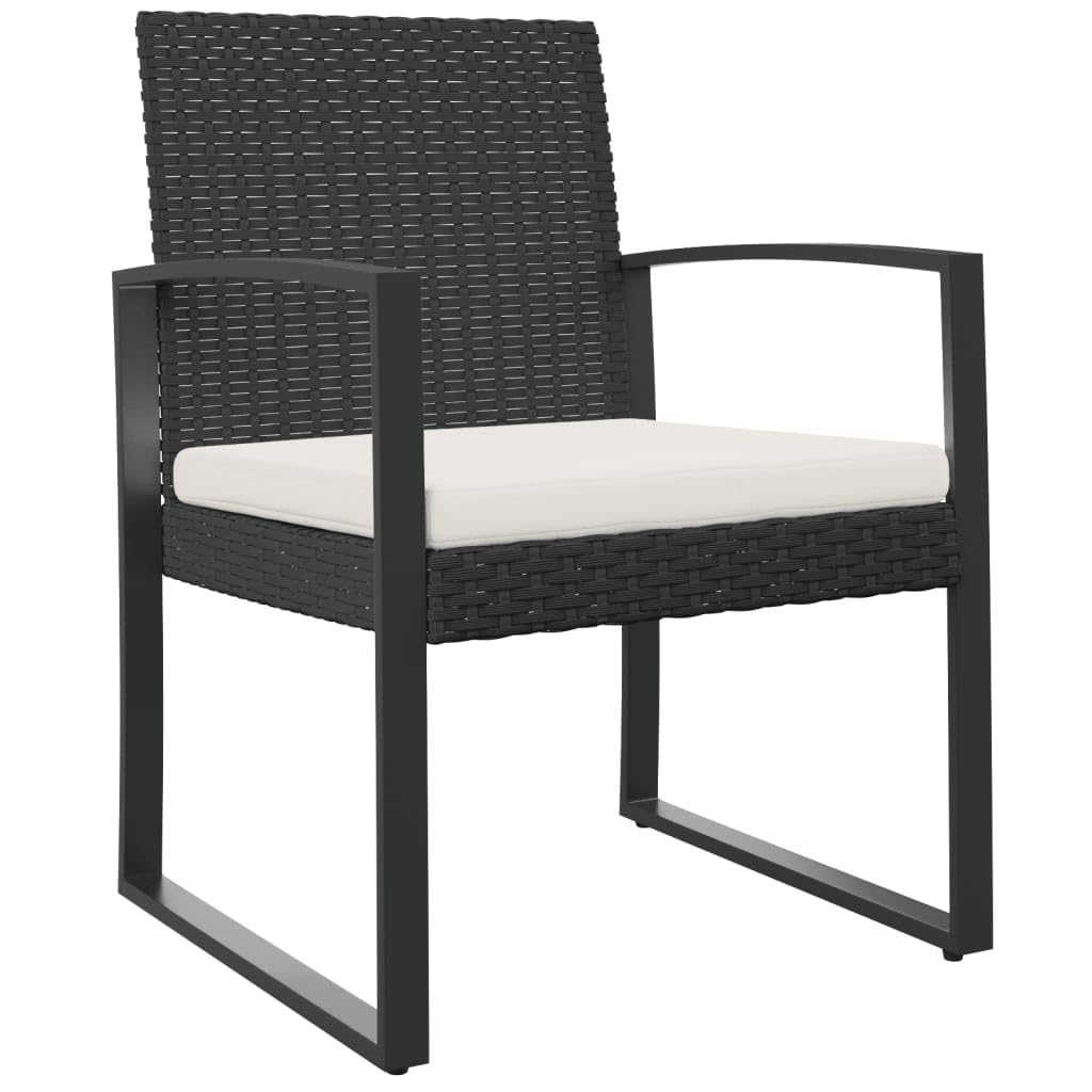 vidaXL Sedie da Pranzo da Giardino 2 pz Nere in Rattan PP