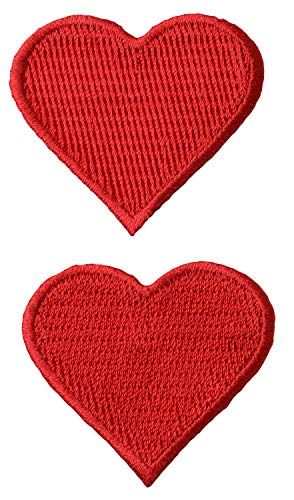 Simplicity Red Heart Applique Clothing Sew On Patches, 2pc, 1.75