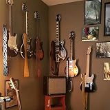 DOMMI Uchwyt ścienny na gitarę, 4 sztuki, uchwyt na gitarę z regulowanym miękkim haczykiem do gitar wszystkich rozmiarów, wieszak na gitarę w kształcie litery U, uchwyt ścienny do gitary akustycznej,