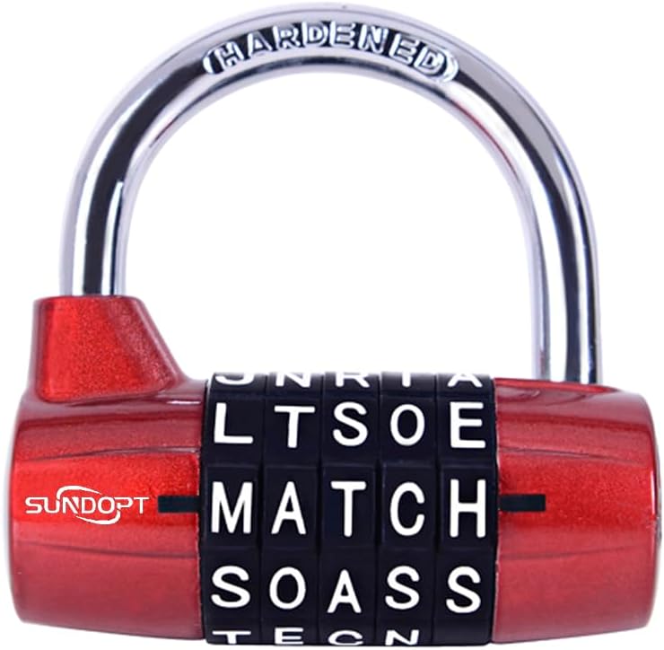 Gym Locker Lock,5 Letter Word Lock,5 Digit Combination Lock,Safety ...