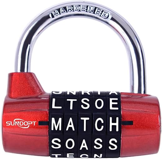 Gym Locker Lock,5 Letter Word Lock,5 Digit Combination Lock,Safety Padlock for School Gym Locker,Sports Locker,Fence,Toolb...