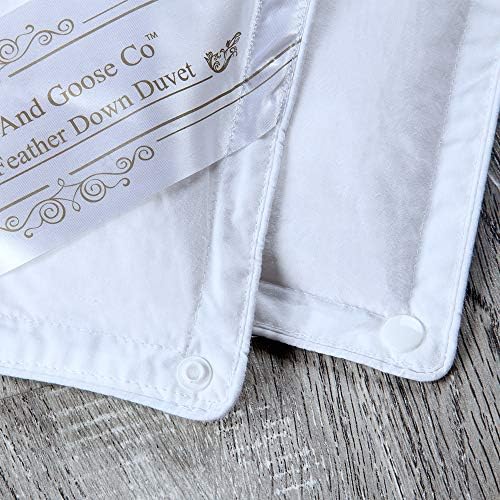 D & G THE DUCK AND GOOSE CO Feather Down Duvet 13.5 Tog (4.5tog for Summer +9tog for Spring & Fall), Premium Duck Feather & Down, 4 Season(2 in 1 Set), 200X200CM