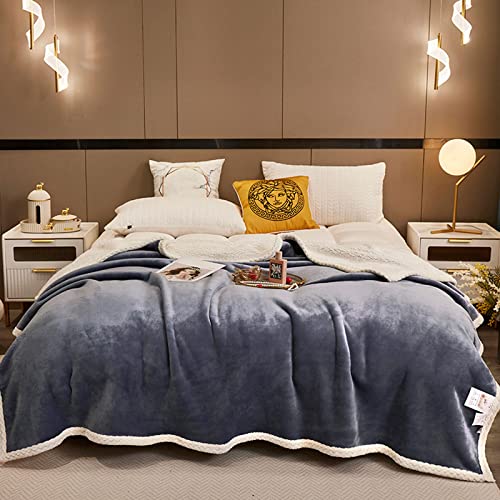 Coperta in Pile Sherpa per Letto, Coperta Appesantita Double Face in Flanella e Lana D'agnello, Coperta Pesata per il Sonno, Coperta di Lusso Super Morbido Confortevole Coperta Divano,#1,180x200cm
