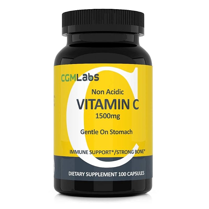 CGMLABS Suplemento de Vitamina C com Cálcio 1500 mg, 100 cápsulas