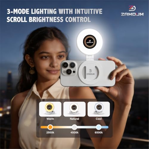 Image of Magnetic Selfie Light for Vlogging, Reels, Shorts, Videos and Photos | Compatible for All Devices with Magnetic Ring | Full Day Working Time with Type-C Rechargeable Battery