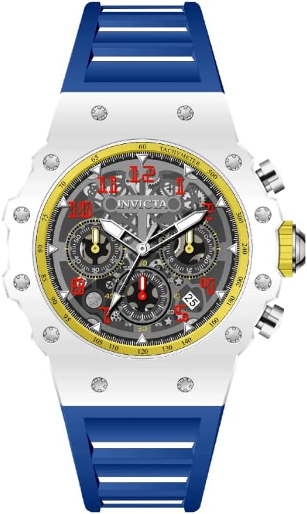 Invicta Racing Men 43.5mm Acrylic White Silver dial MG53 Quartz