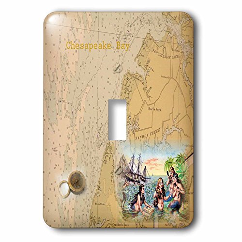 Interruptor de sirena Chesapeake 3dRose elimina las placas aburridas con arte multicolor 2