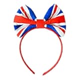 NUOBESTY British Flag Headbands for Boy Girl Stretchy Bow Headdress for Festivals Parties Adorable Patriotic Hair Accessories for Parades Celebrations Unique Design for Toddlers Older Boy