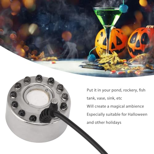 12 LEDs, DC 5 V Schnittstelle, Mini Nebelmaschine, Wasserbrunnen, Teich, Nebelmaschine, Zerstäuber, Luftbefeuchter für Halloween, Weihnachten und Andere Feiertagsdekorationen