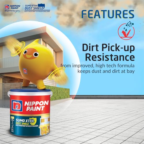 Image of Nippon Paint Sumo Xtra Dust Shield Exterior Emulsion (20L, Timid Pink) - Dirt Pickup Resistant, Colour-Lock, Water Resistant, Low VOC Wall Paint for Exterior Masonry Surfaces - 20 Litre