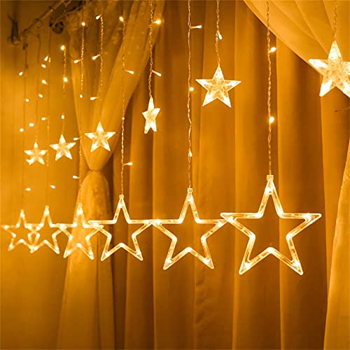 Sunshine smile 138 LED 2m 12 Piezas Estrellas Hadas Luces,Cadena de Luces LED,LED Cortina...