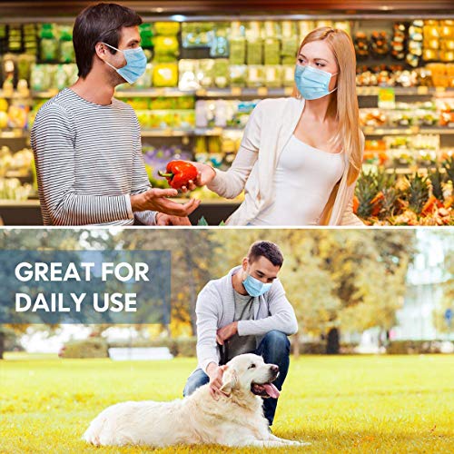 Image of MEELANA Non Woven Fabric 3 Ply Disposable Surgical Mask for Men Women with adjustable nose pin Reusable (Pack of 100) Breathable Masks