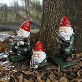 3PCS Army Garden Gnomes Statue Funny Military Gnome Decor Christmas Outdoor Yard Lawn Patio Decorations Gifts