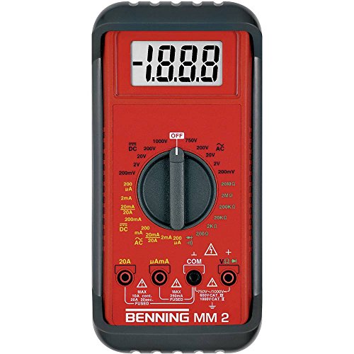 Benning MM 2 Digital-Multimeter (mit digitaler Anzeige, Max. Spannungsmessbereich DC 1000 V, inkl...