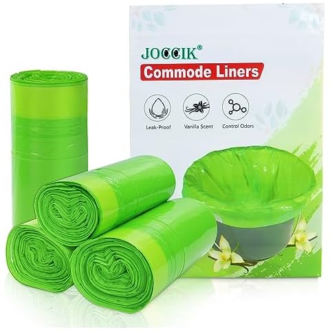Commode Liners for Bedside Commode Vanilla Scented 100pcs Disposable Bags Universal Fit Most Standard Toilet Chair Bucket Cover