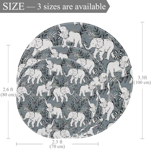 Tapis de salle de bain imprimé éléphant bébé douceur fleurie déco - 4
