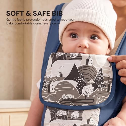 Image of Baybee 6-in-1 Baby Carrier for 0 to 3 Years with Hip Seat, Kangaroo Bag, Lumbar Waist Support, Breathable Mesh, Utility Pocket & Bottle Holder, Weight Up to 15 Kgs (Blue)