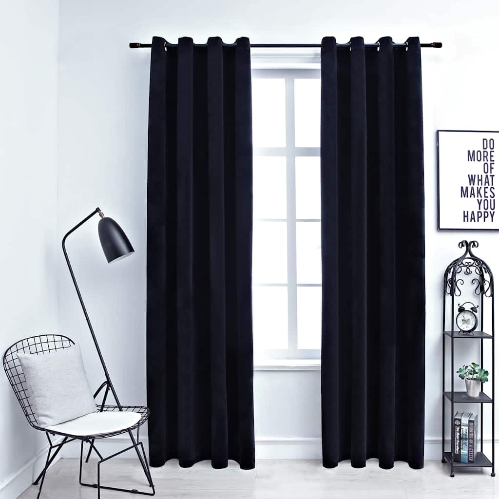 Rideau occultant velours noir bloquer la lumière vis-à-vis chambre 140x245