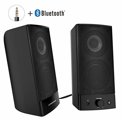 Avantree HIGH Clarity 10W Bluetooth Computer Speakers, Wireless & Wired Stereo, AC Powered, Volume Adjustment, 3.5mm / RCA Multimedia Speakers for PC, Desktop, Laptop, Mac, TV - SP750