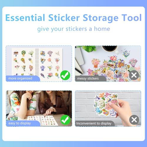 Álbum reutilizable para colección de pegatinas DHATMYC, 2 unidades, con 32+32 hojas en papel de liberación en blanco, tamaño A5, organizador para adultos (azul + morado) miniatura 2