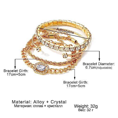 57pcs Gold Jewelry Set With 3 PCS Necklace, 12 PCS Bracelet,20pcs Hoop Stud Earrings,22pcs rings set For Women For Birthday Gifts3