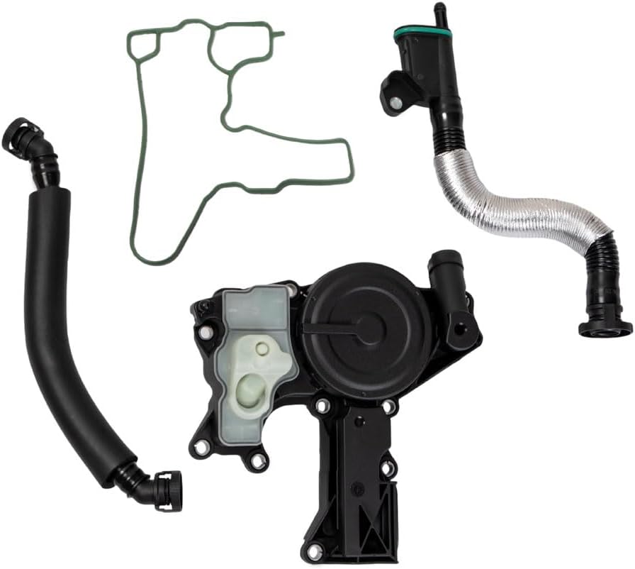 06H103495AK PCV Valve Oil Separator Engine Crankcase Vent Valve with Breather Hose Kit Compatible with 2012-2018 Q3 Q5 allroad A4 A5 A6 Quattro 2.0T 06H103495AE