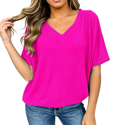 T-shirt d'été décontracté en rose pour vos journées ensoleillées