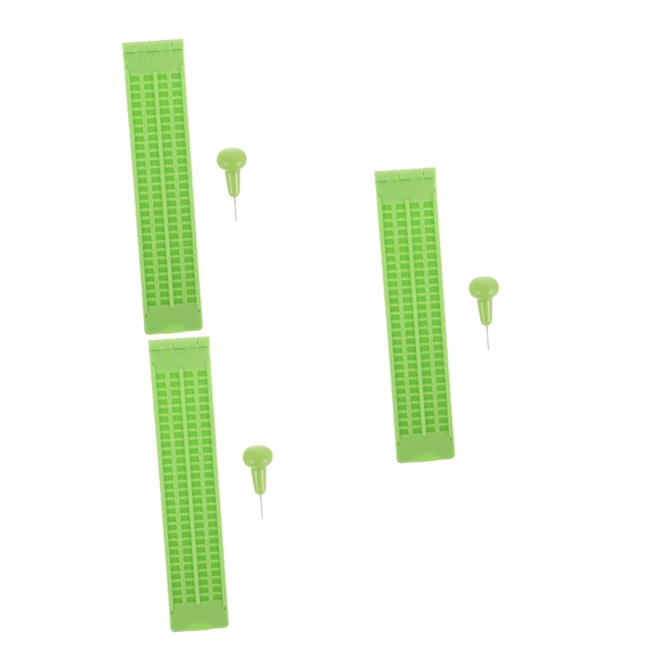 Healeved 3 Sets Blind Braille Writing Braille Learning Tool Plastic Fingerboard Stylus Kit for Visually Impaired