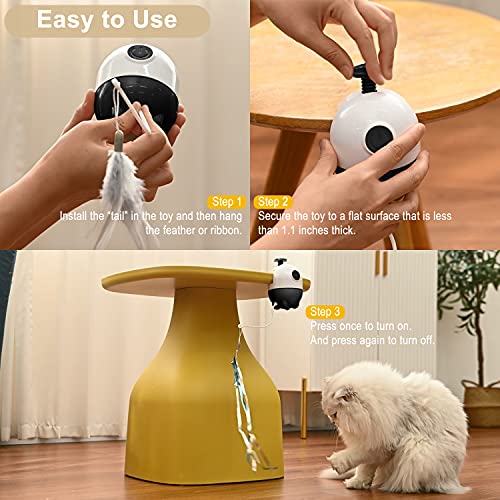 Riofly Cat Toys Interactive - 2 In 1 Laser And Cat Feather Toys Kitten Toys, Automatic Cat Toys For Indoor Cats Play Chase Exercise, With 2 Pcs Feather And Streamer Tape Replacements #TOP7