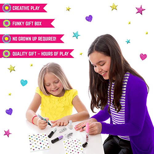 GirlZone: Unicorn Nail Art Kit, Nail Art Stickers, 3 Nail Salon Pens and Makeup Bag, Great Gifts for Girls - Thumbnail 3