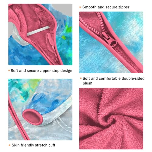 GuoChe Messy Colors Blue Girls Sherpa Lined3