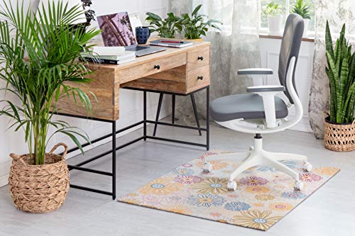 Anji Mountain Rug'd Chairmat Carpet Desk Mat-Jacquard Woven Top, Anti-Slip Backing for Low Pile Carpets & Hard Surfaces - Office Chair Desk Accessories Floor Chair mats, Keukenhof (36 x 48) -  AMB9023D
