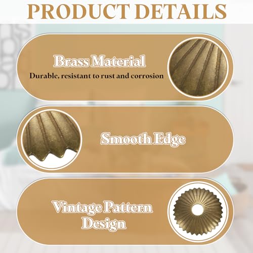 uxcell 10pcs Cabinet Knob Backplate, 1.1 Inch Radial Brass Backplate Washers Classical Furniture Decoration Gasket for Cabinet Drawer Cupboard Doors Hardware (Bronze Tone)