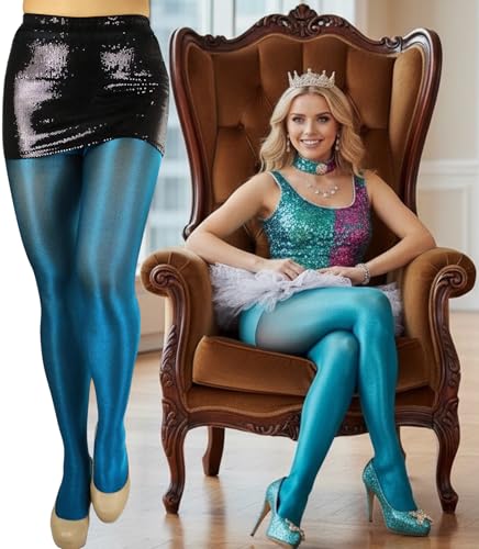 Image of ToBeInStyle Women's Shine & Shimmer Metallic Pantyhose Opaque Lurex Tights