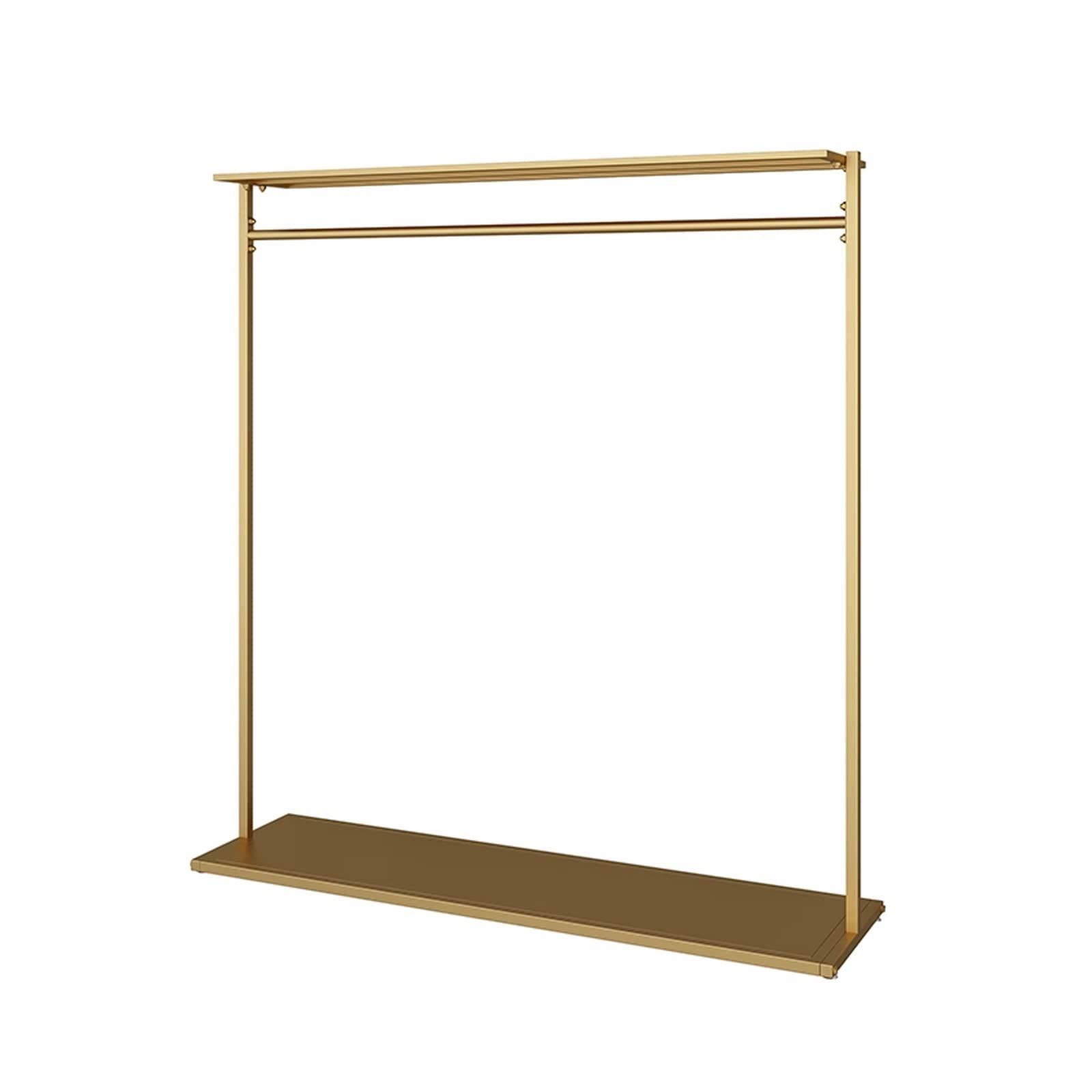 YNBSHGAA Multifunctional Clothes Rack, Simple Floor Hanger for Home & Bedroom, Stylish Gold Standing Garment nizer, Ideal for Living Room & Clothing Store,Gold-Grande