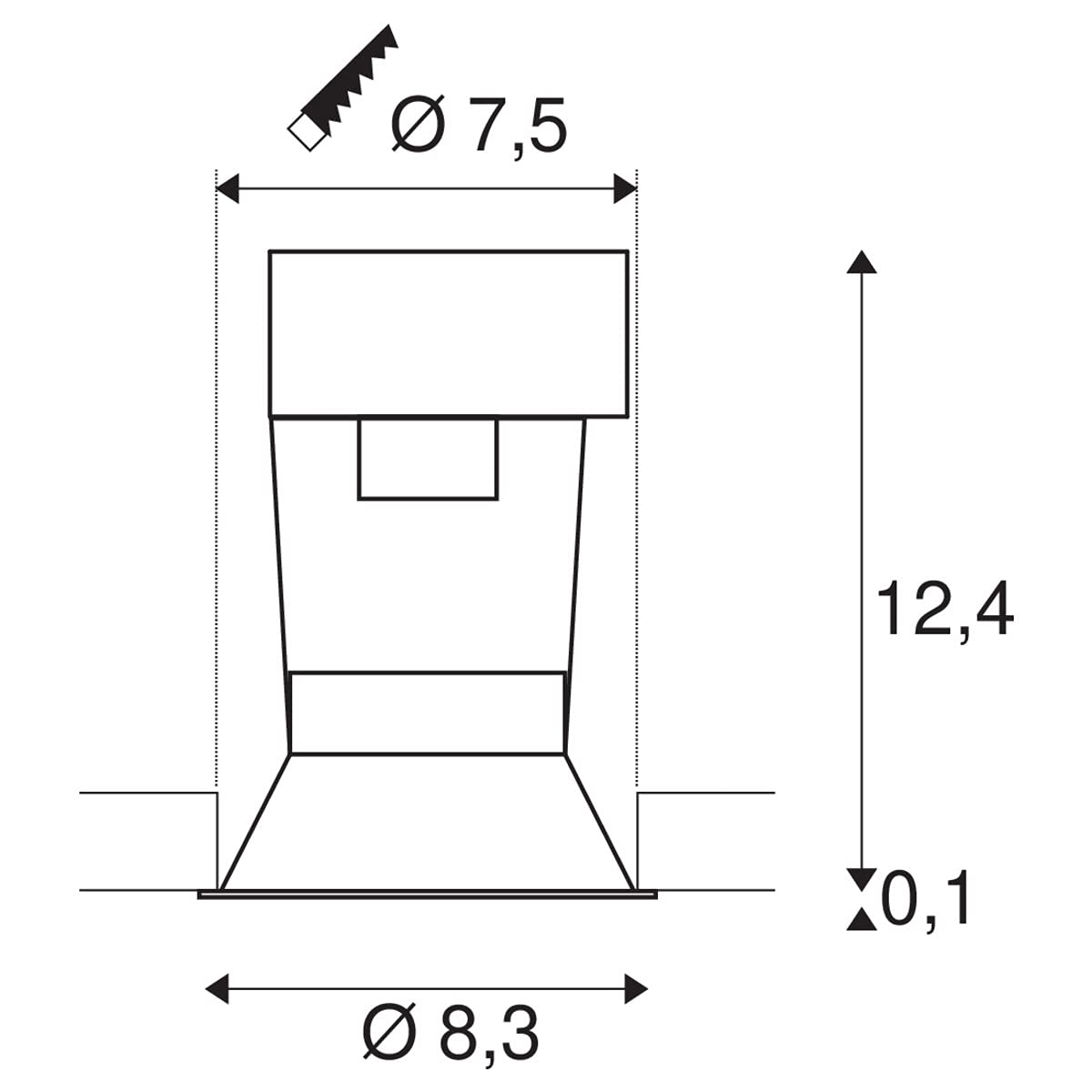 SLV Deckeneinbauleuchte HORN 1 / Spot, Fluter, Deckenstrahler, Deckenleuchte, Einbau-Leuchte LED, Innen-Beleuchtung / GU10 IP20 50W schwarz