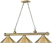 Vista 5 de Z-Lite 2306-3RB-RB15 - Colgante de billar con cordón, 3 luces, 180 vatios totales, latón frotado