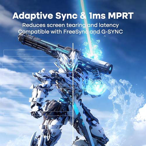 Image of Amzfast 24 Inch Gaming Monitor 180Hz QHD 2k 2560 x1440p Monitor, 1ms G-SYNC Compatible,Built-in Speakers,96% DCI-P3,HDR10, Height Adjustable, IPS Monitor with HDMI 2.0 x 2 & DP 1.4 x 2, AMZG24F6Q