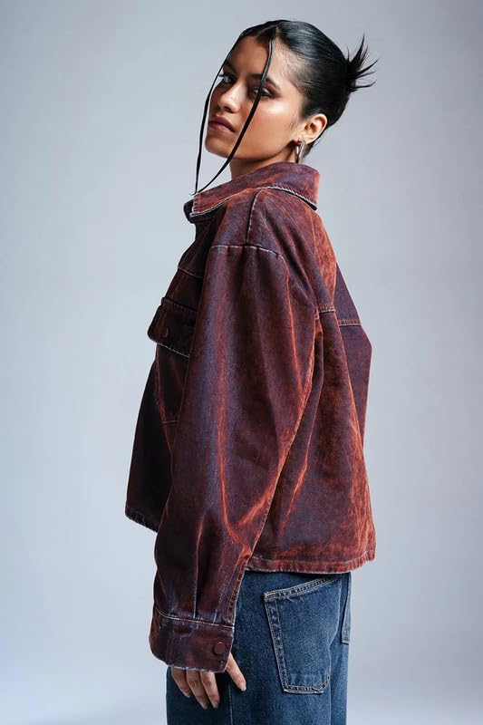 Image of FREAKINS Wine Velvet Classic Denim Jacket