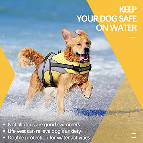 Kuoser Dog Life Jacket High Flotation, Adjustable Dog Life Vest For Swimming Boating Dog Lifejackets For Small Medium Large Dogs, Dog Floatation Vest Safety Preserver With Rescue Handle #TOP1