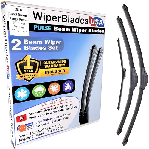 Wiper Blades Set/3 fits Land Rover Range Rover 2018 w/1yr Wear Warranty
