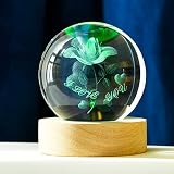 IFOLAINA 3D Rose Crystal Ball I Love You Gifts for Her Girlfriend Featuring a Decorative Crystal Bal