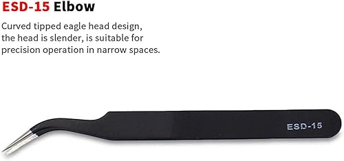 Miniatura 7 de COMIART CREATE COLOR LIFE Juego de 2 piezas de codo antiestático y pinzas rectas de acero inoxidable, alicates para tartas, herramienta para