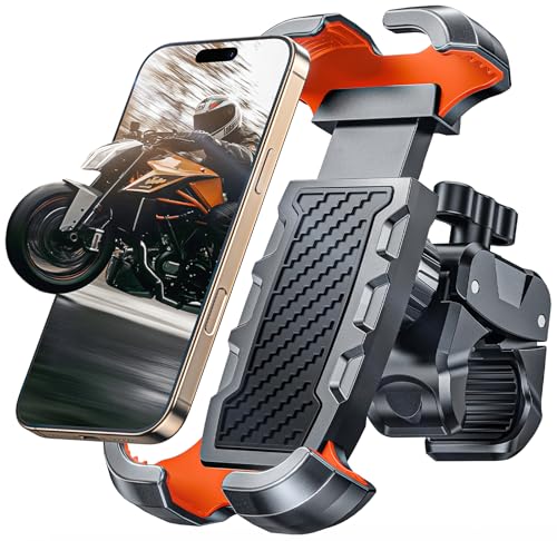 CIRYCASE Support Telephone Velo avec [Pince Robuste], [1S Verrouillage] [Protection Militaire] Support Téléphone Moto Anti-Vibration, 360° Rotation Porte...