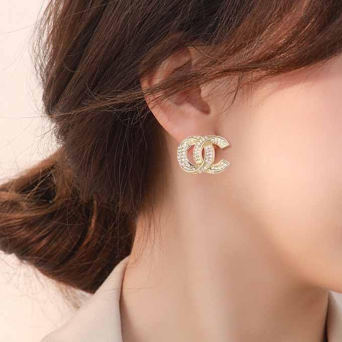 18K Gold Letter Earrings | Stylish CZ Stud Lightweight Earrings For Women | Fashionable Jewelry Accessory for Christmas.2