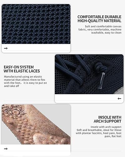 Image of 1TAZERO Men Slip On Shoes Loafer with Arch Support Insoles,Men Casual Shoes for Plantar Fasciitis