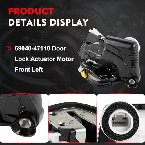 Image of Front Left Driver Side Door Lock Actuator for 2013-2022 Toyota Prius Avalon, 2016-2023 Tacoma, Replaces 69040-47110 69040-07020